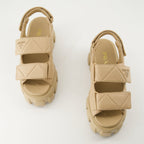 Image of Quilted Beige Leather Sandals by Prada for Women - Season Spring-Summer 2025 - Top View Pair
