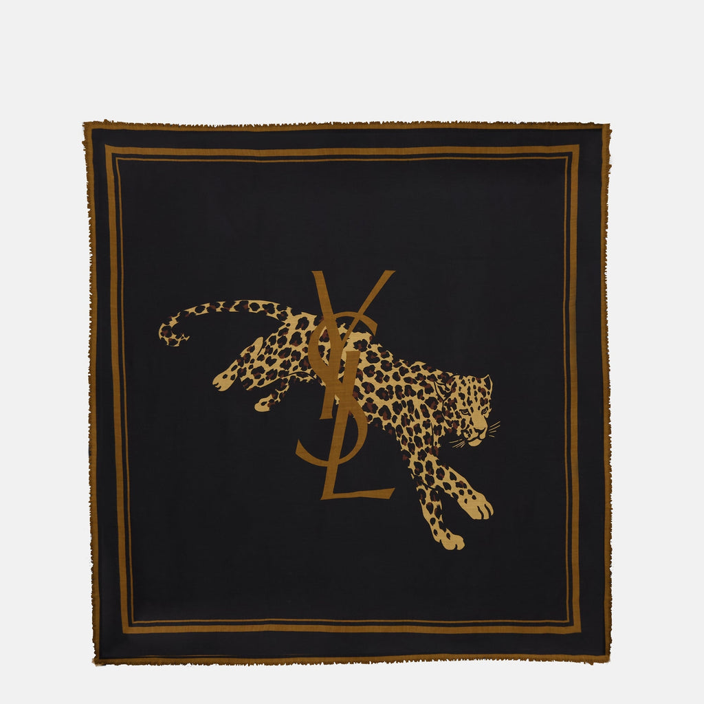 le carre leopard en laine saint laurent men 15546867581308