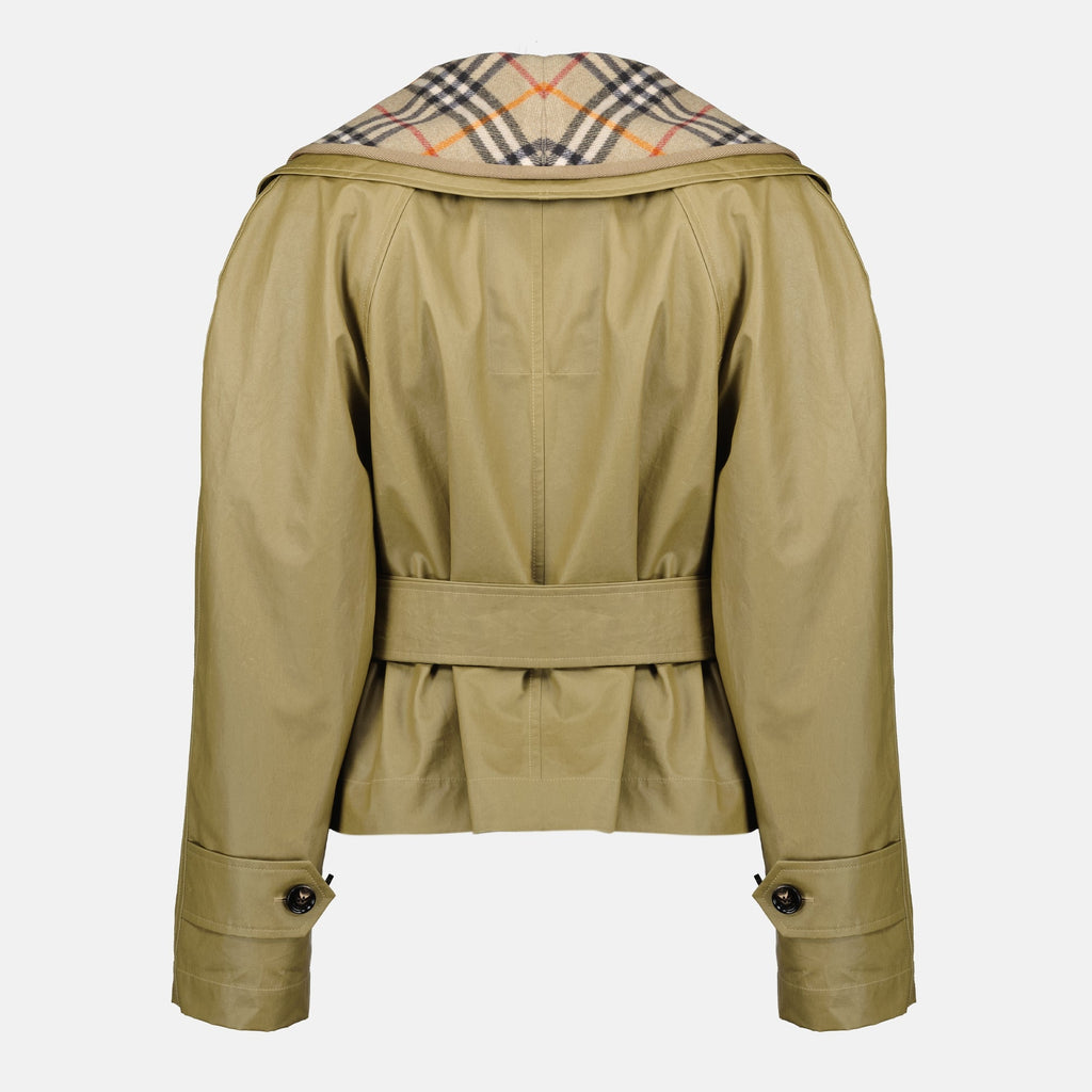 버버리 체크 숏 재킷 - 여성용 버버리의 여성용 - 2026년 봄-여름 시즌 - 뒷면 보기 이미지