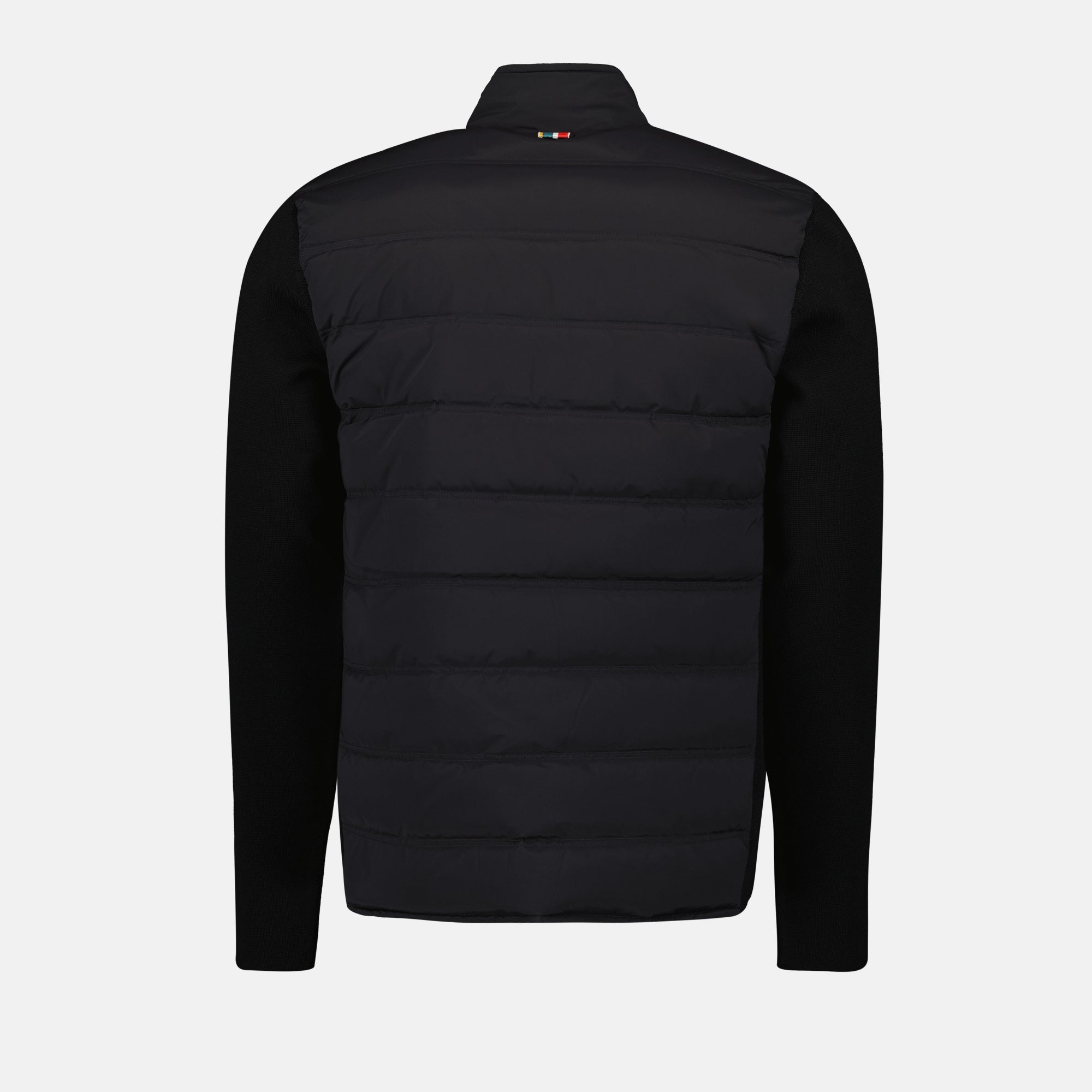 Quilted jacket, luxury outerwear, black jacket, Wallace collection, contemporary fashion