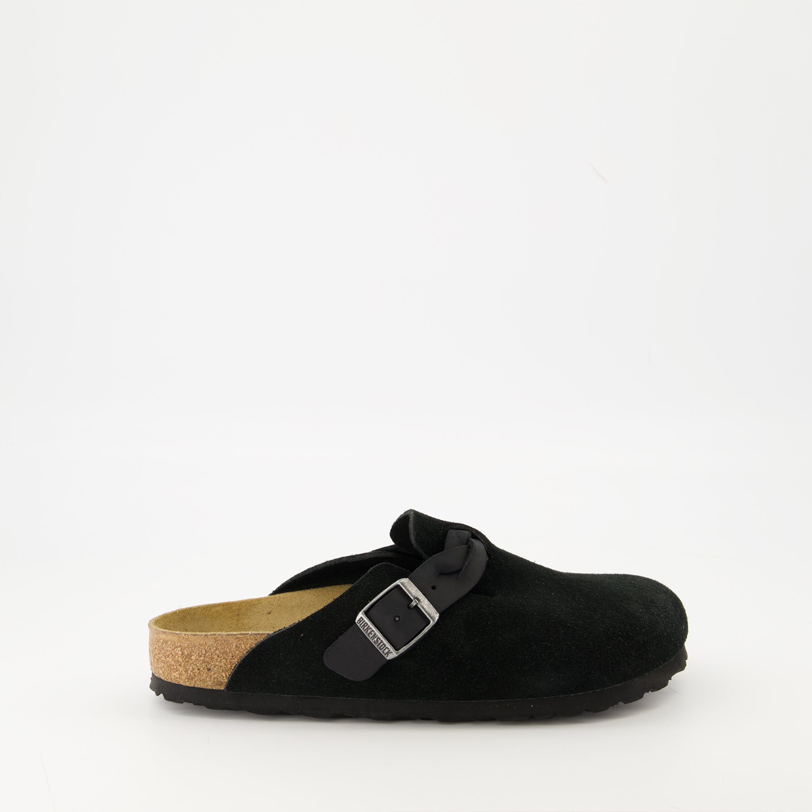 Birkenstock Boston Mules, Braided Leather Mules, Comfort Footwear, Anatomical Footbed, Black Mules