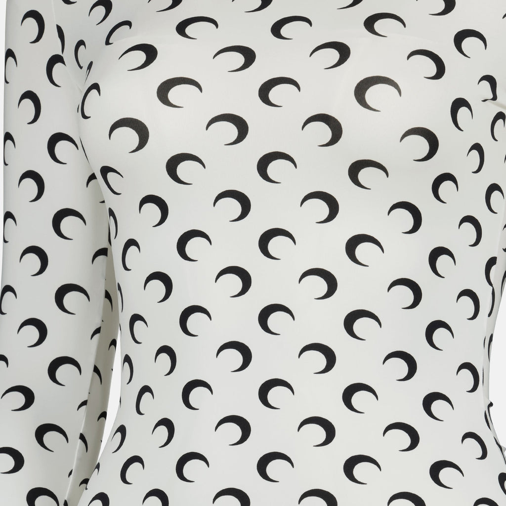 Marine Serre, Jersey Top, Moon Print, Long Sleeve Top, Autumn-Winter Collection