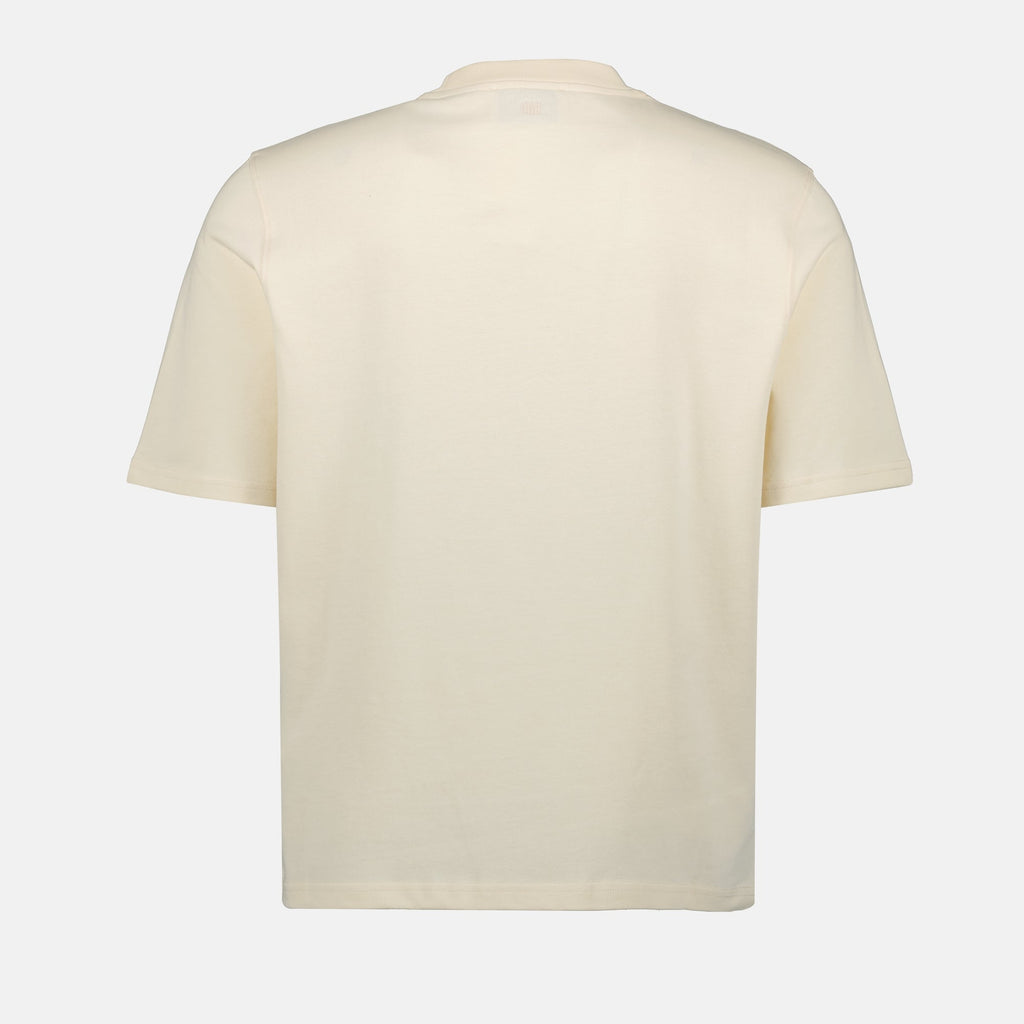 Ami de coeur T-shirt, beige T-shirt, organic cotton shirt, oversized fit, men's t-shirt
