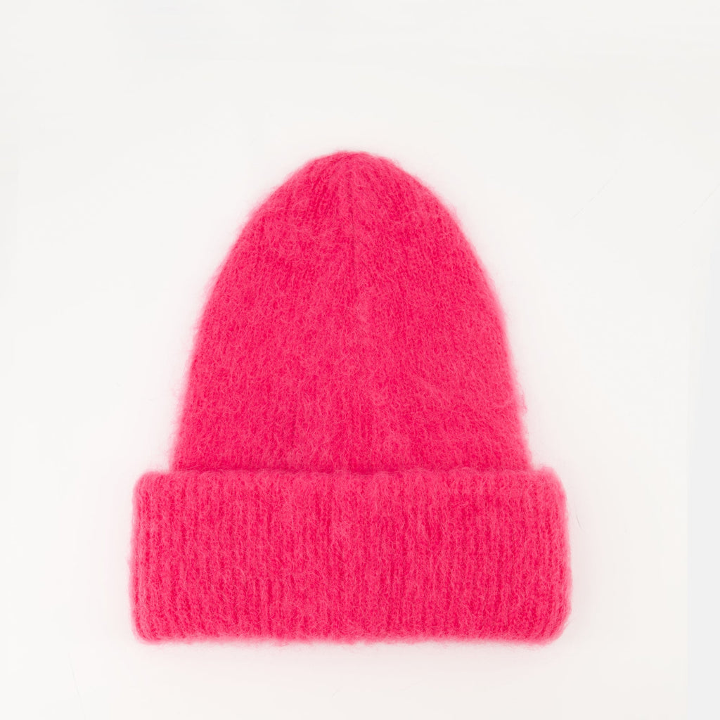 Image de bonnet en mohair et laine par Moncler pour femmes - Saison automne-hiver 2025 - Vue arrière