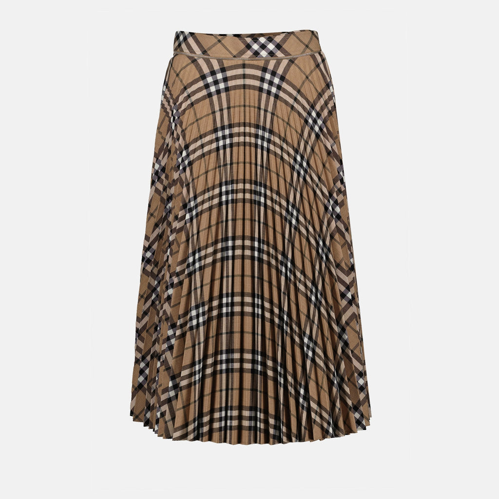 plaid skirt, pleated wool skirt, Burberry 2024, vintage check skirt, luxury fashion