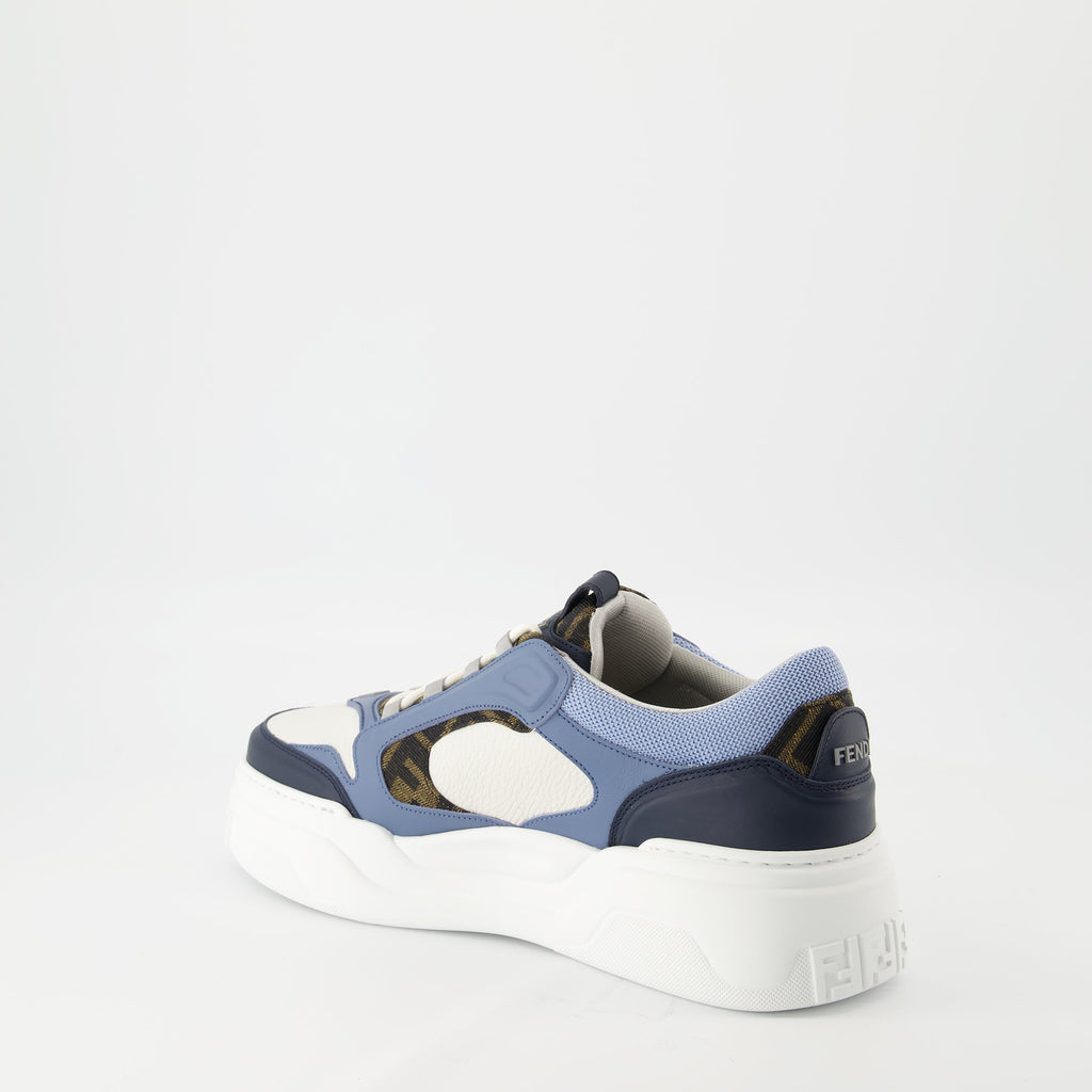 Fendi sneakers, blue sneakers, casual footwear, stylish sneakers, FF jacquard design