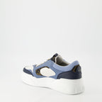 Fendi sneakers, blue sneakers, casual footwear, stylish sneakers, FF jacquard design