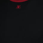 Imagem da T-shirt preta e vermelha Signature da Courrèges para Homens - Temporada Primavera-Verão 2025 - Detalhe 1
