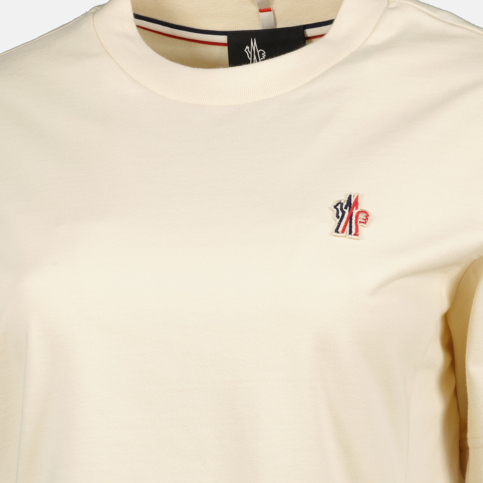 Image of White Logo T-Shirt by Moncler Grenoble for Women - Season Spring-Summer 2026 - Detail View 1