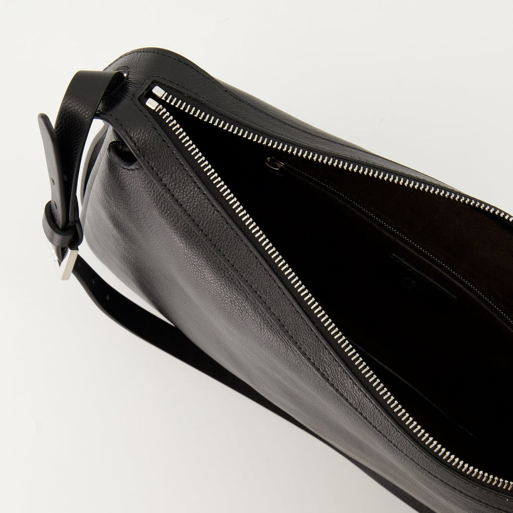 Fendi bag, black leather bag, adjustable strap bag, Simply Fendi Medium, elegant accessory