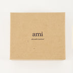 card holder, Ami Paris, leather accessories, bordeaux card holder, unisex wallet