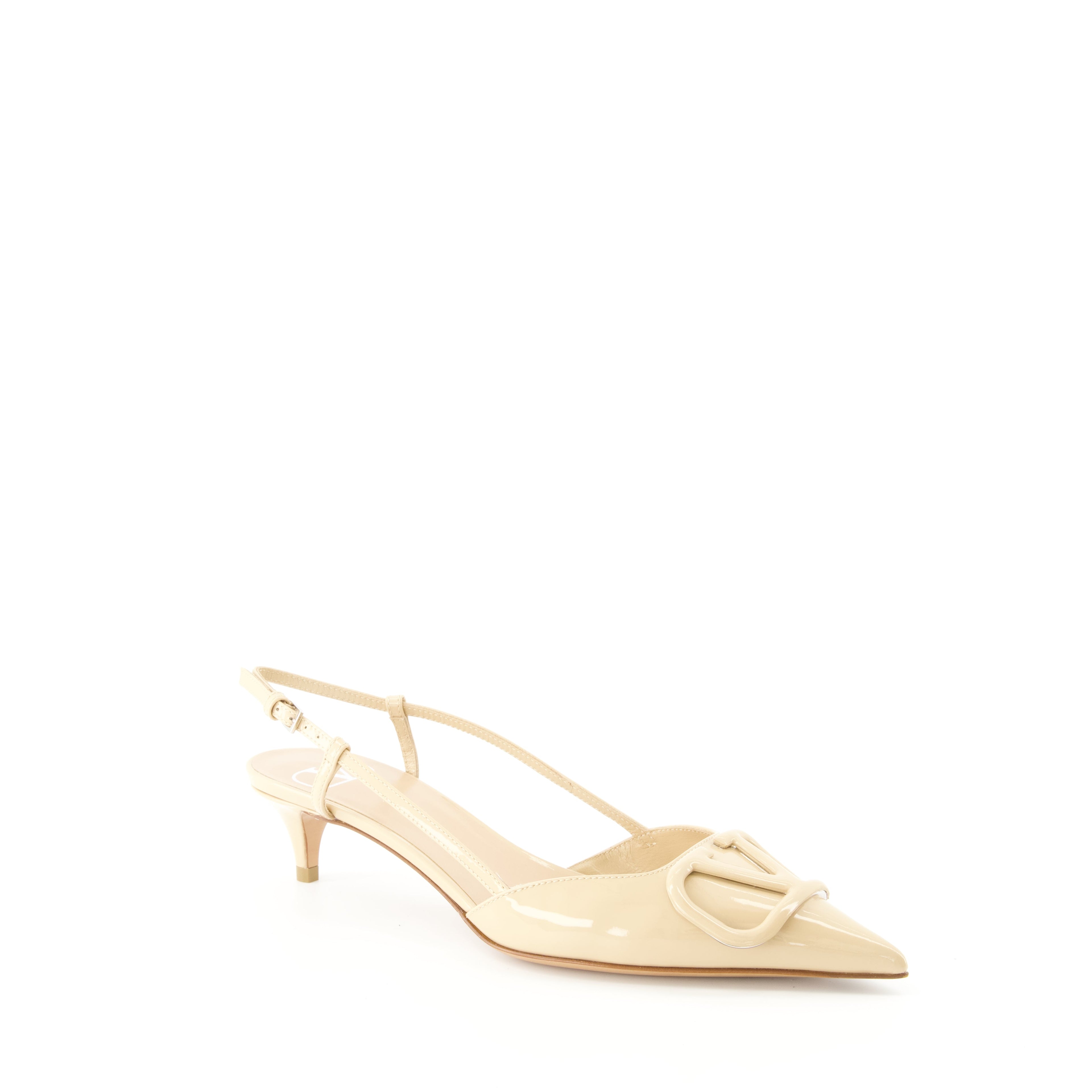 VLogo pumps, patent leather heels, Valentino Garavani, pointed toe pumps, adjustable ankle strap