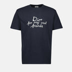 Dior T-shirt, Hylton Nel, navy blue T-shirt, embroidered logo shirt, cotton jersey clothing