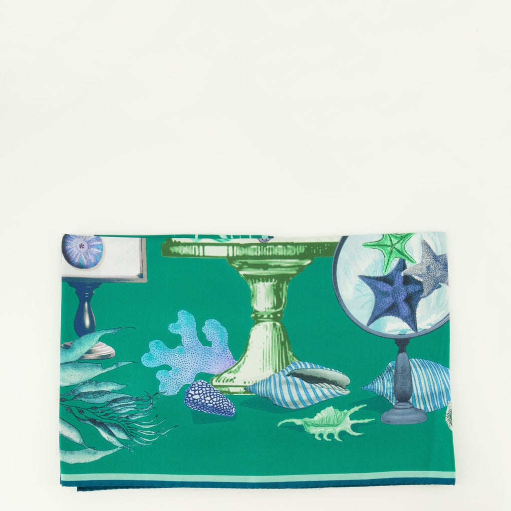 Printed Beige Silk Twill Scarf