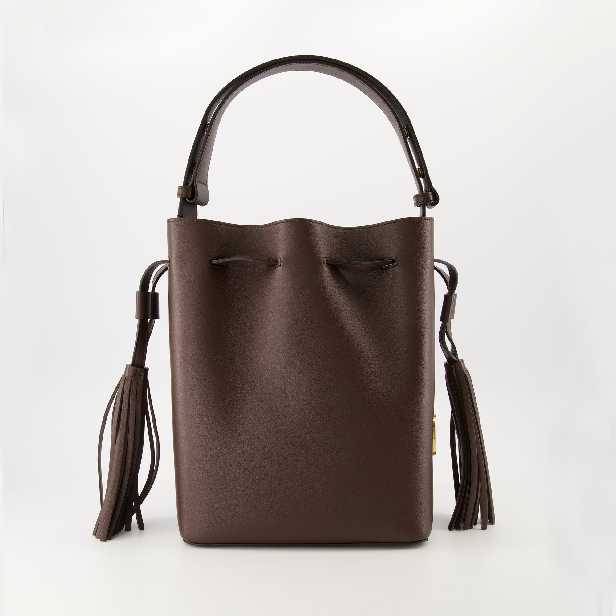 bucket bag, Valentino Garavani, brown leather bag, elegant handbag, designer accessories