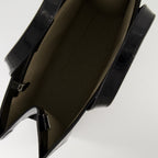 Courrèges, Heritage Tote Bag, Shiny Leather Tote, Luxury Handbag, Glossy Black Leather