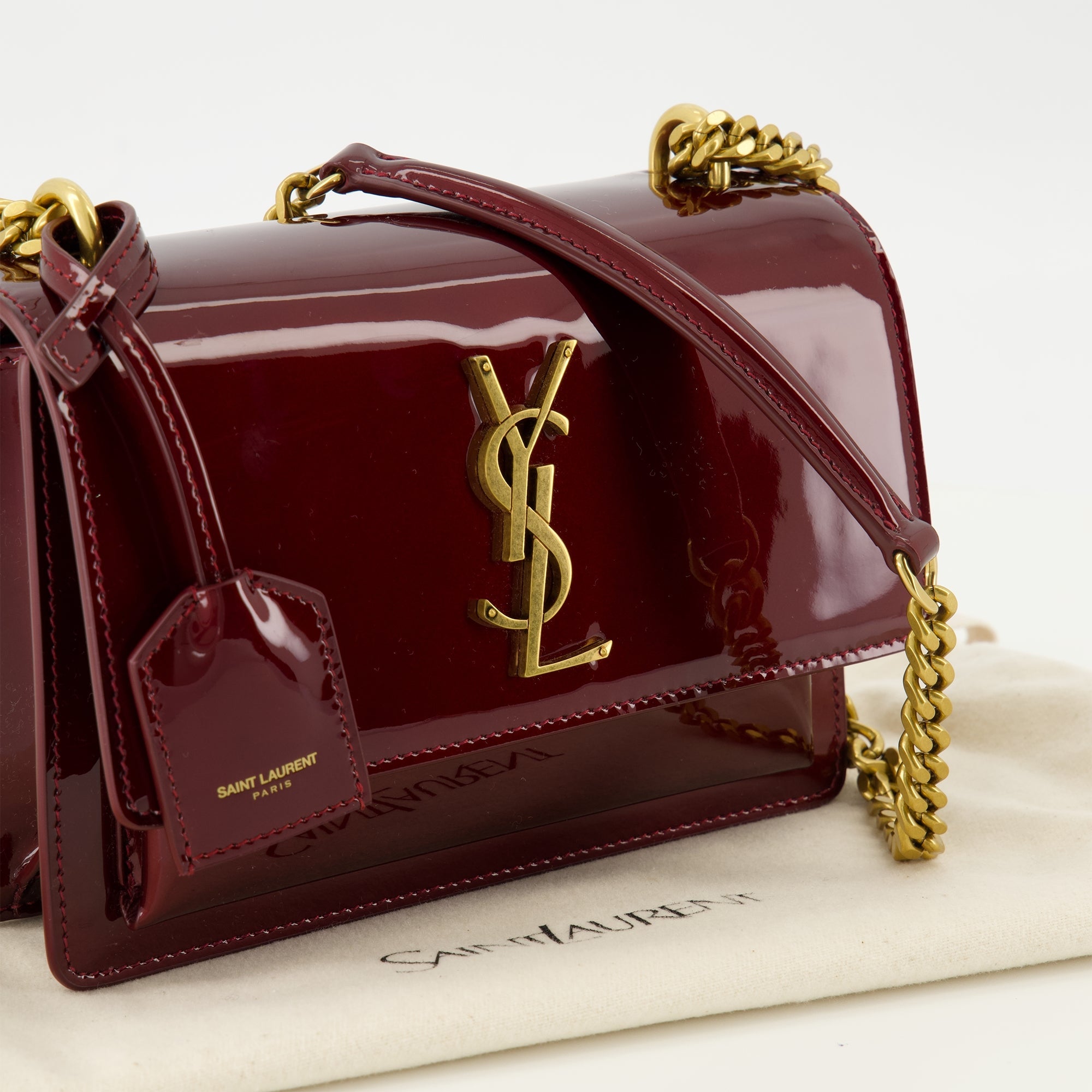 Imagen del bolso de cuero Sunset de Saint Laurent para mujeres - Temporada Otoño-Invierno 2025 - Vista de Detalle 1