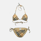 bikini top, Burberry swimwear, check pattern swimsuit, adjustable bikini, triangle bikini top