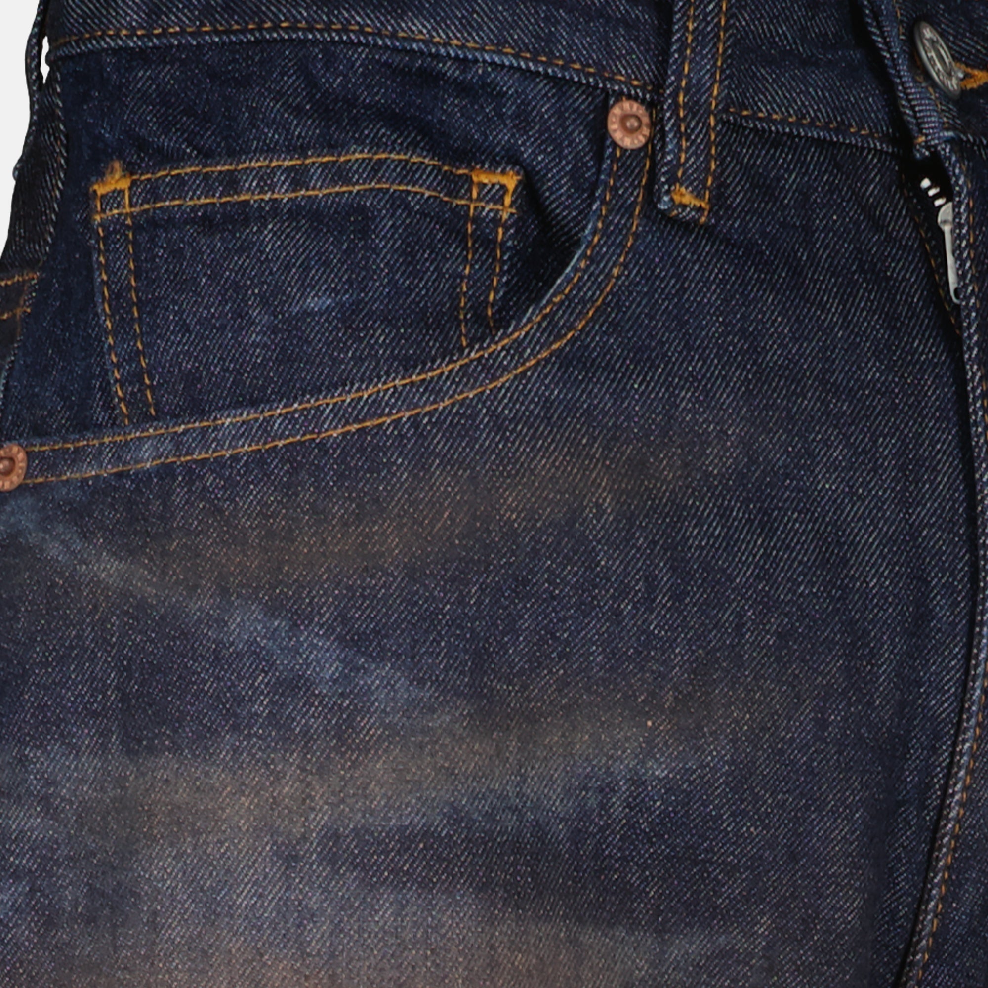 Pantaloni in Denim a Gamba Larga