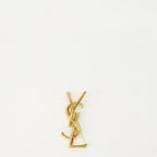 Saint Laurent brooch, Cassandre serpent accessory, metallic gold pin, luxury accessories, high-end jewelry