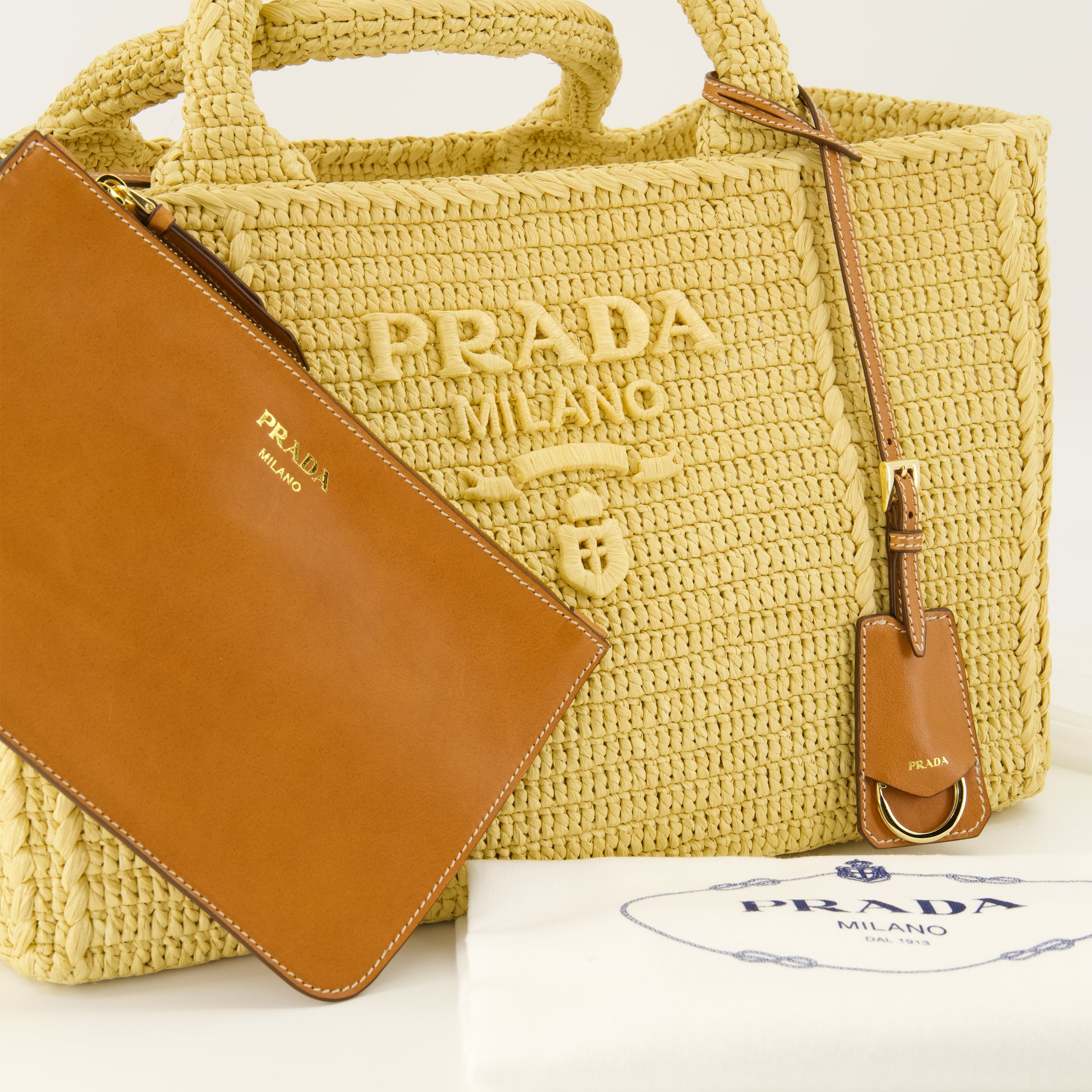 Sac Tote en Crochet Beige