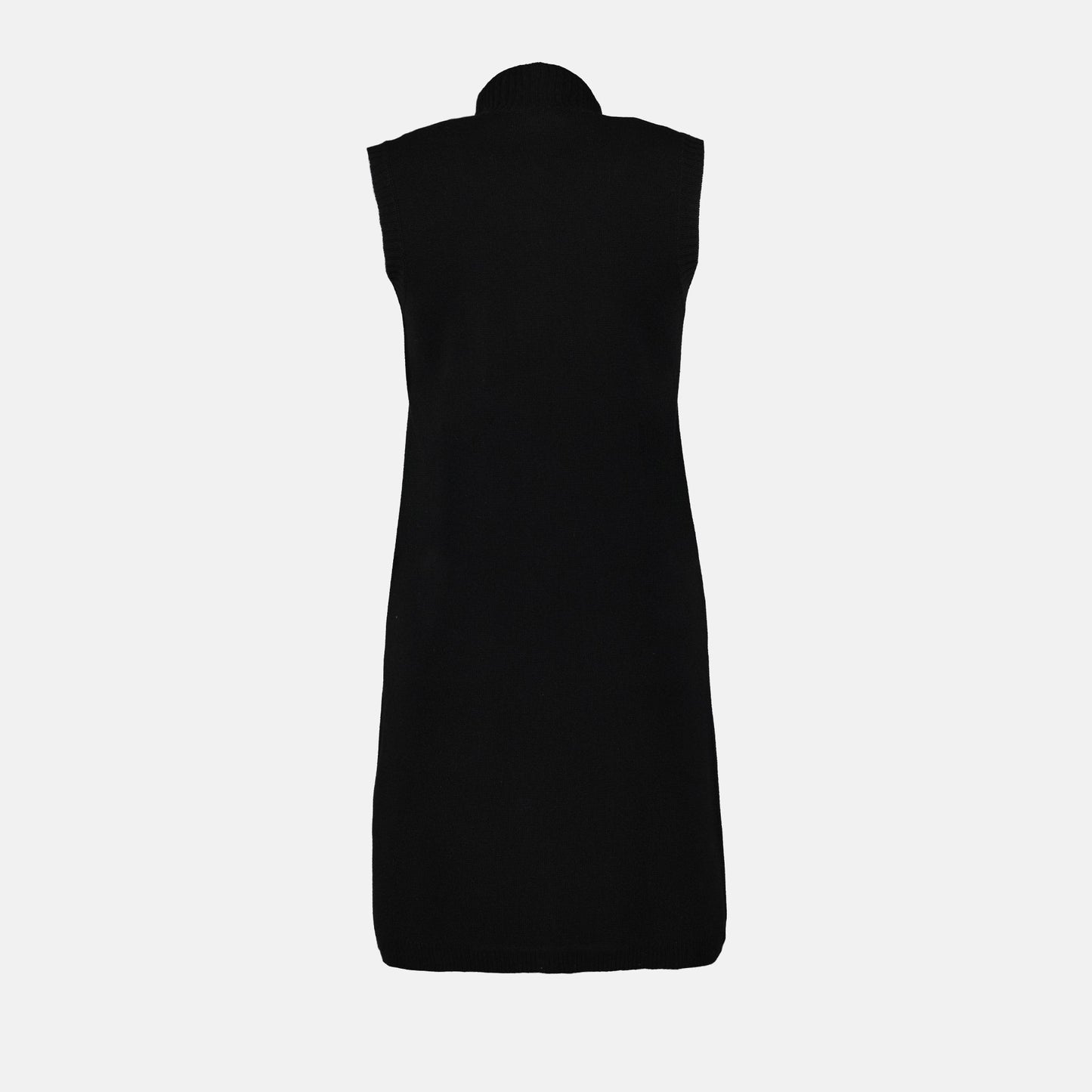 Cashmere dress, Versace dress, luxury women's clothing, Autumn-Winter fashion, sleeveless black dress