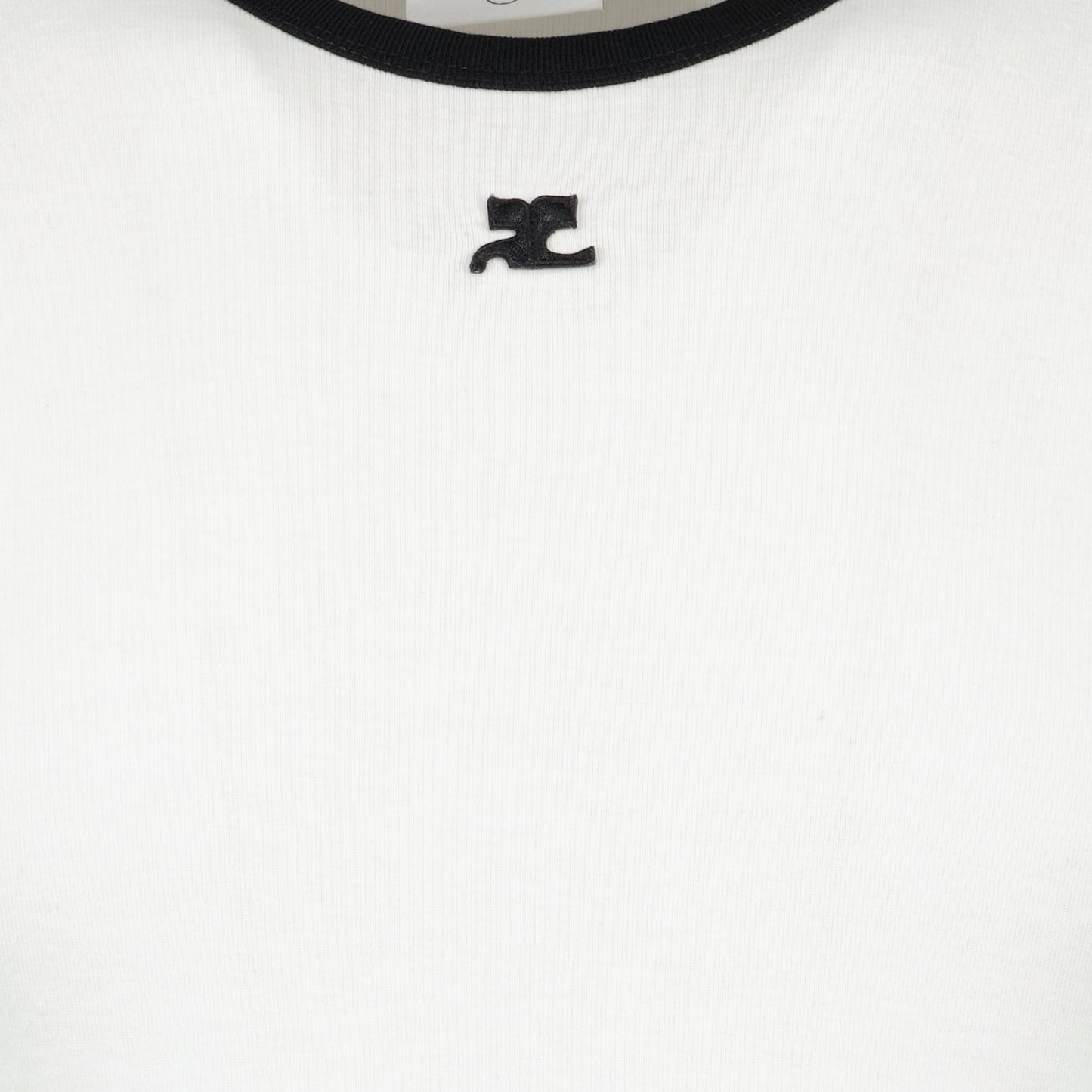 contrast T-shirt, black and white T-shirt, embroidered logo T-shirt, cotton T-shirt, Spring-Summer collection