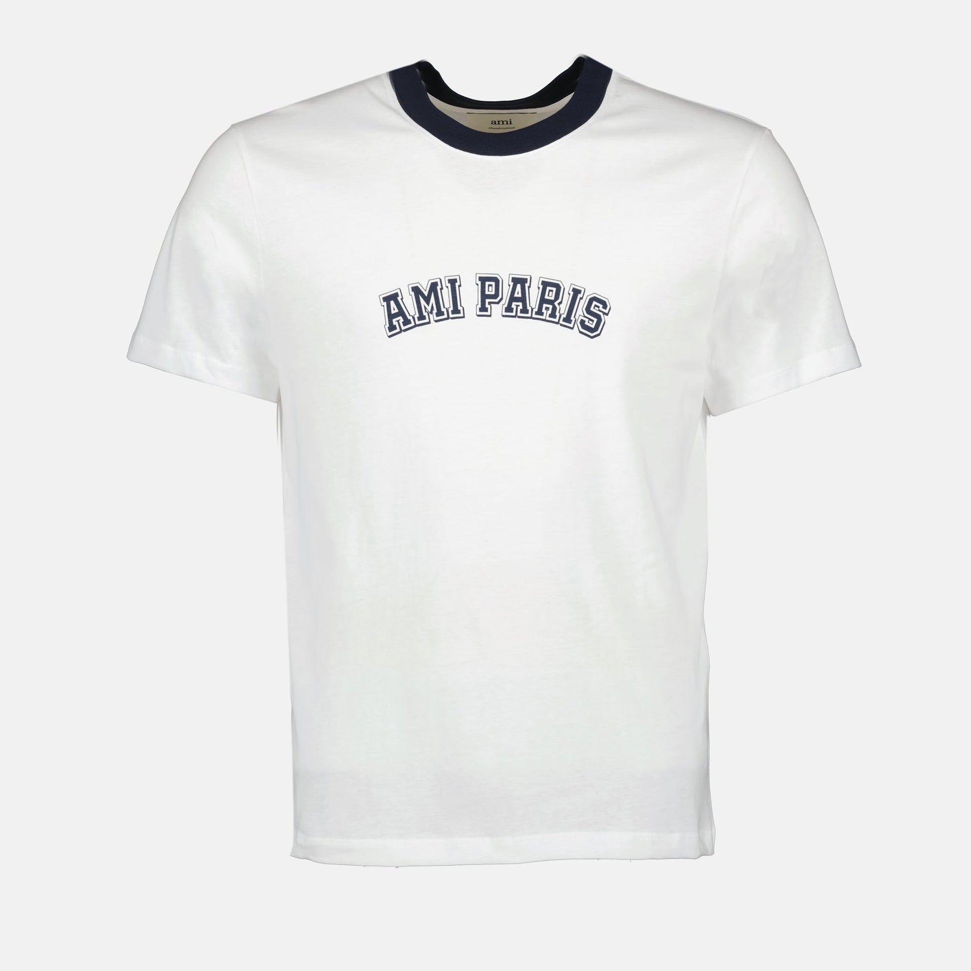 Ami Paris T-shirt, Bicolor T-shirt, Organic Cotton Tee, Autumn-Winter 2024, Luxury T-shirt