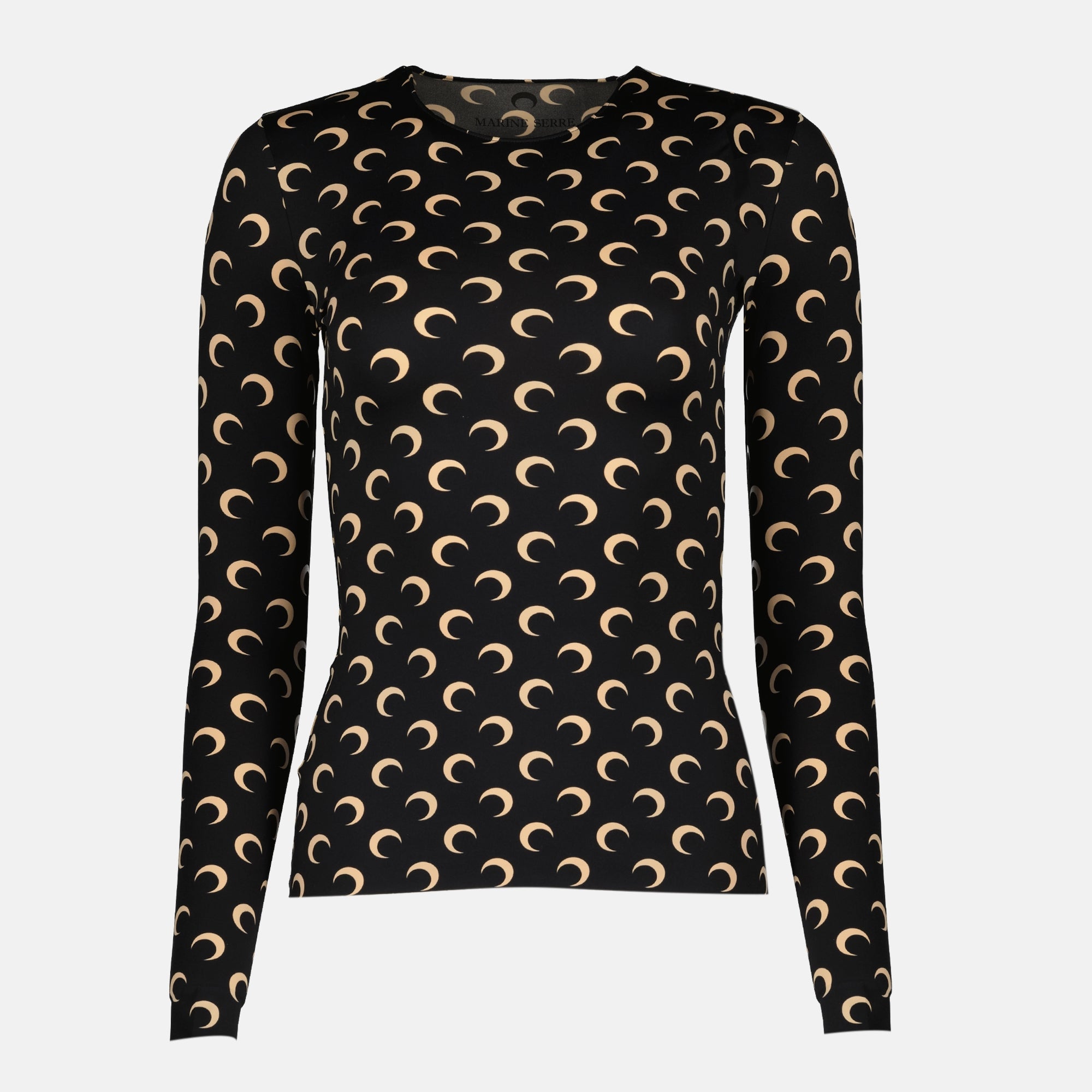 Marine Serre top, moon print top, long sleeve top, body-hugging fit, autumn-winter collection