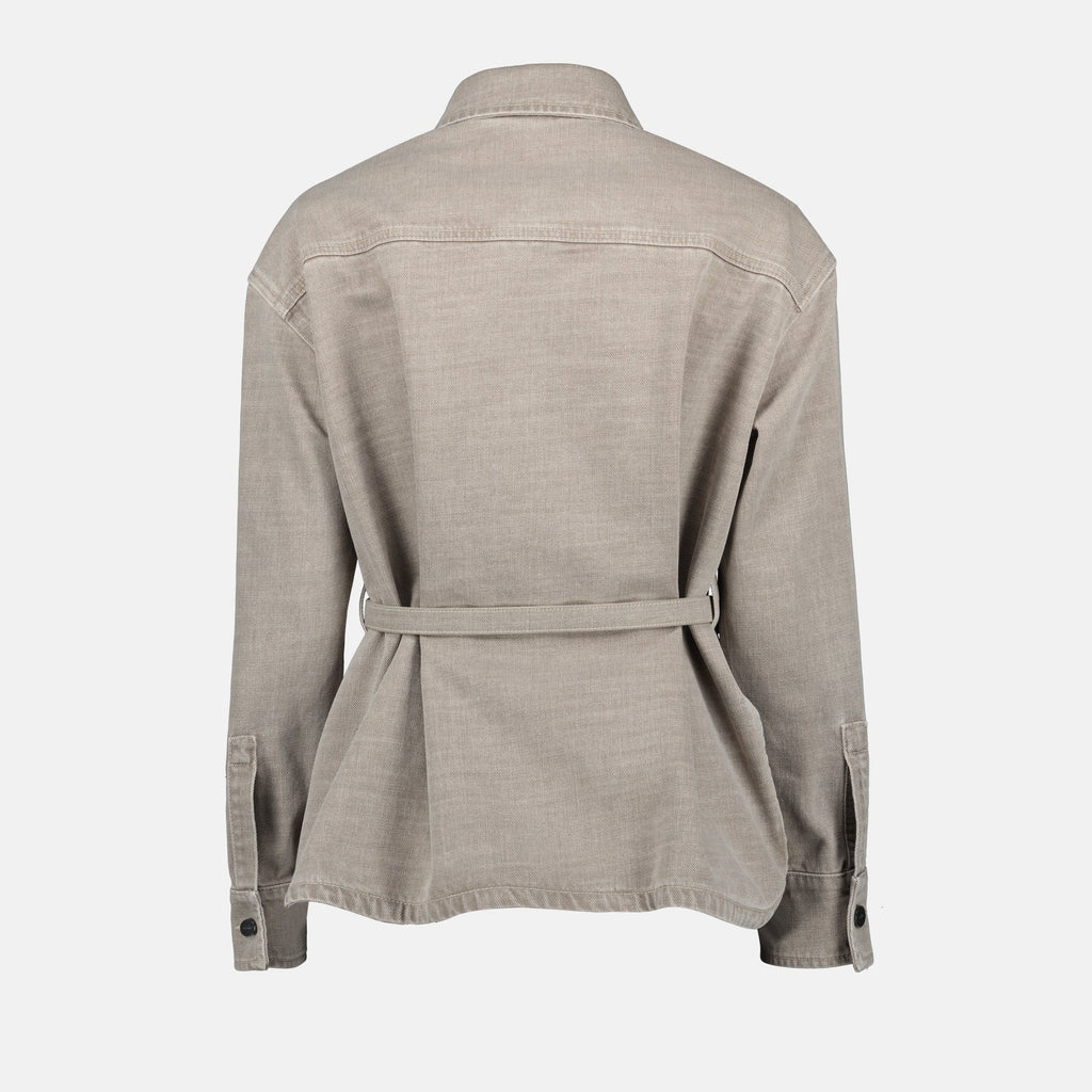 Fendi grey denim jacket, fitted denim jacket, classic collar jacket, Fendi clothing, Spring-Summer 2025 collection