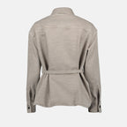 Fendi grey denim jacket, fitted denim jacket, classic collar jacket, Fendi clothing, Spring-Summer 2025 collection