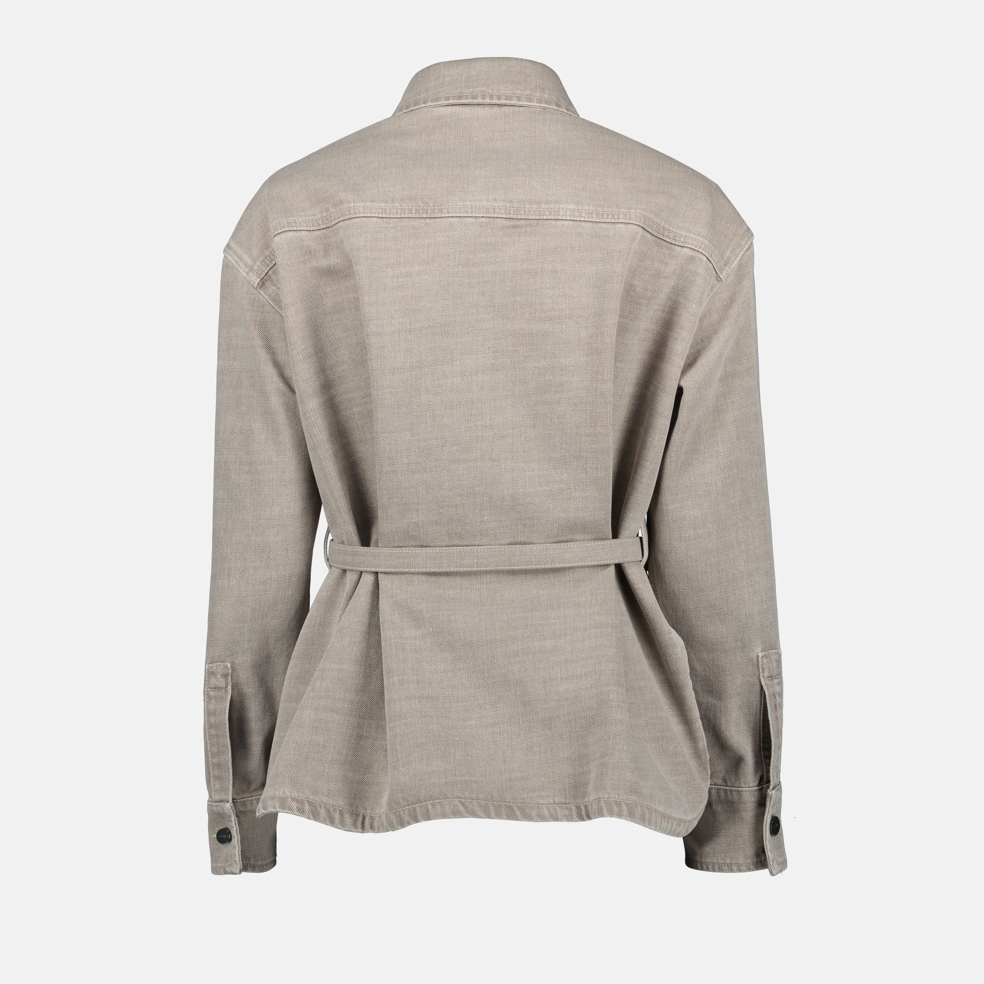 Fendi grey denim jacket, fitted denim jacket, classic collar jacket, Fendi clothing, Spring-Summer 2025 collection