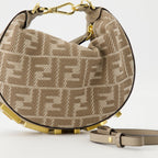 Fendigraphy mini bag, Fendi accessories, chic handbags, designer bags, brown denim bag