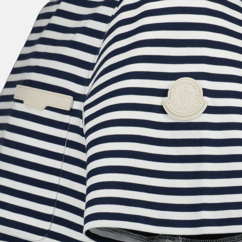 Image of Blue Striped T-Shirt by Moncler for Men - Season Spring-Summer 2026 - Detail View 1