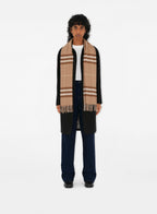 Burberry Scarf, Cashmere, Brown Check, Luxury Accessory, Fringed Edges