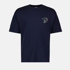 t-shirt, blue navy t-shirt, cotton jersey t-shirt, embroidered logo, casual wear