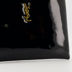clutch bag, patent clutch, black handbag, Saint Laurent accessory, designer clutch
