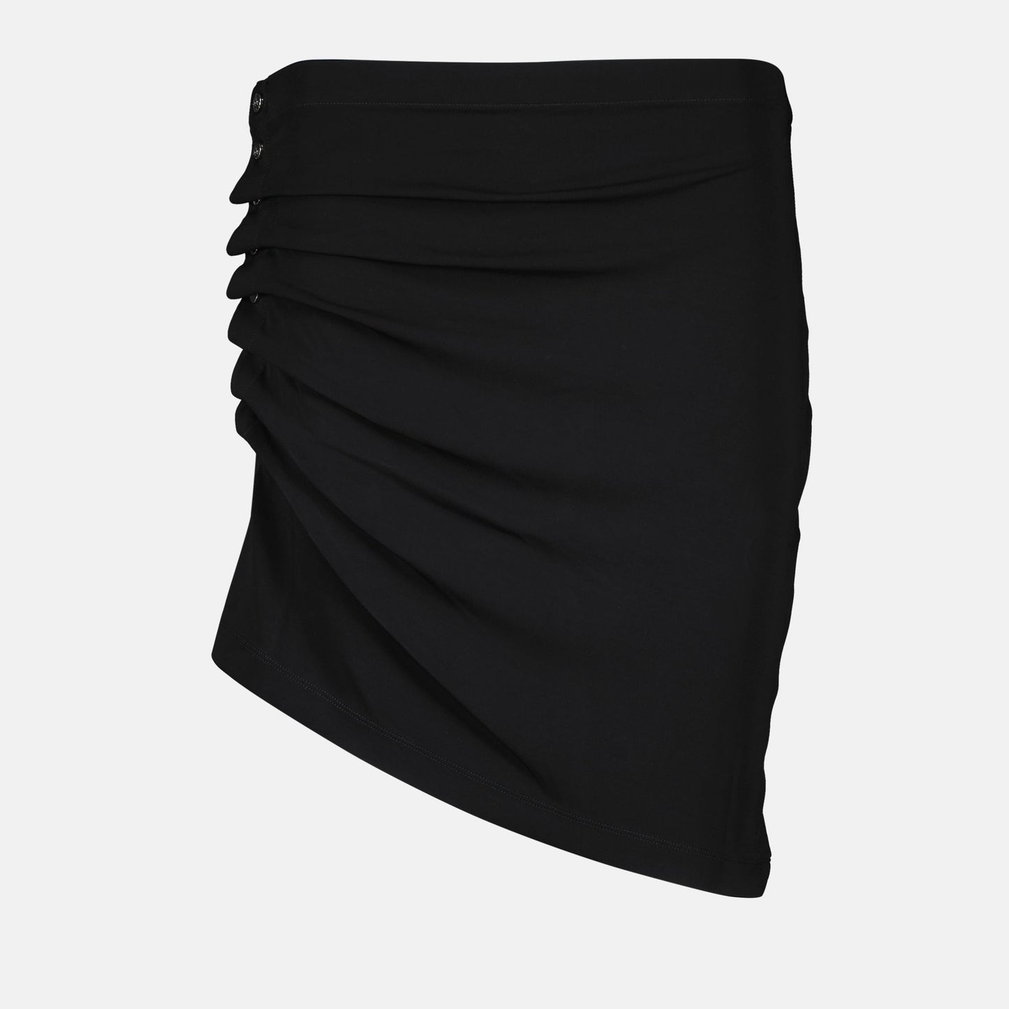 Black skirt, Draped skirt, Fall-Winter collection, Viscose skirt, Elegant women's skirt