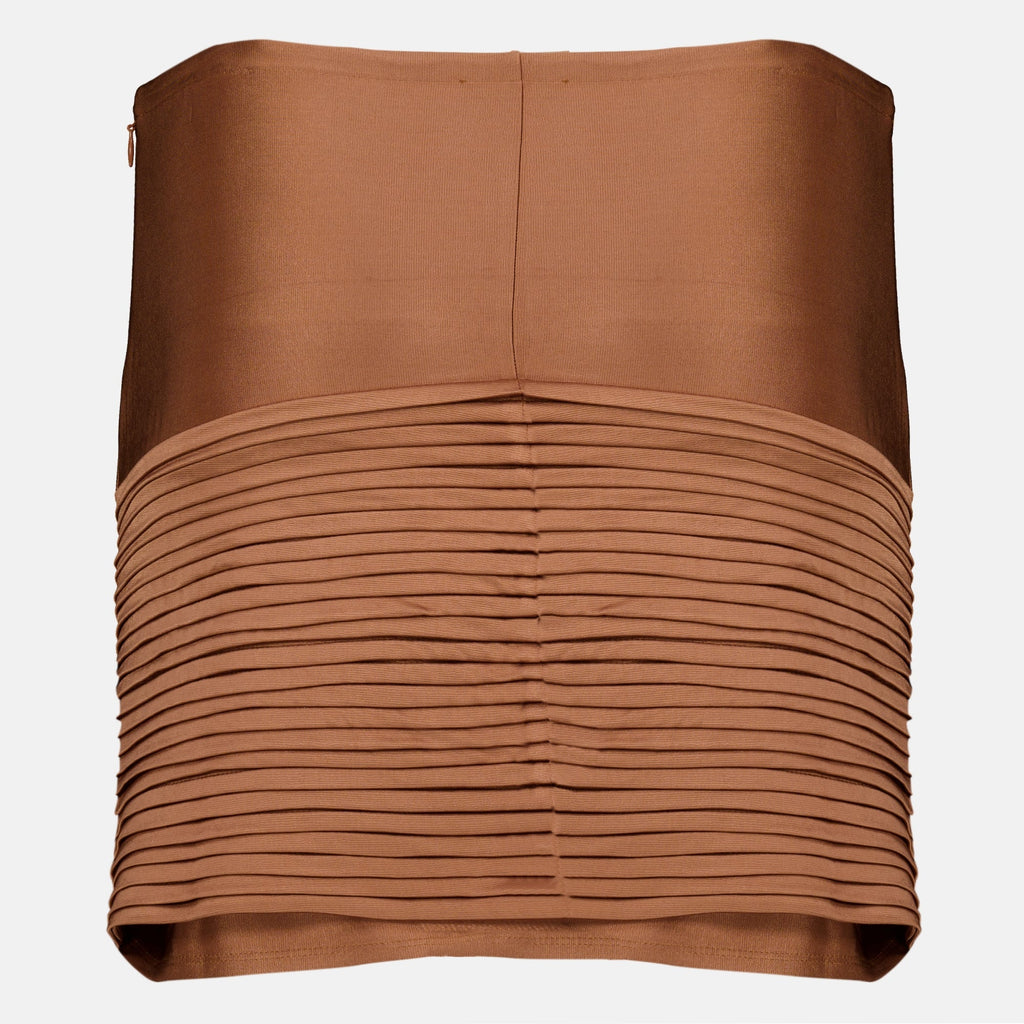 Mini Jupe en Satin Marron