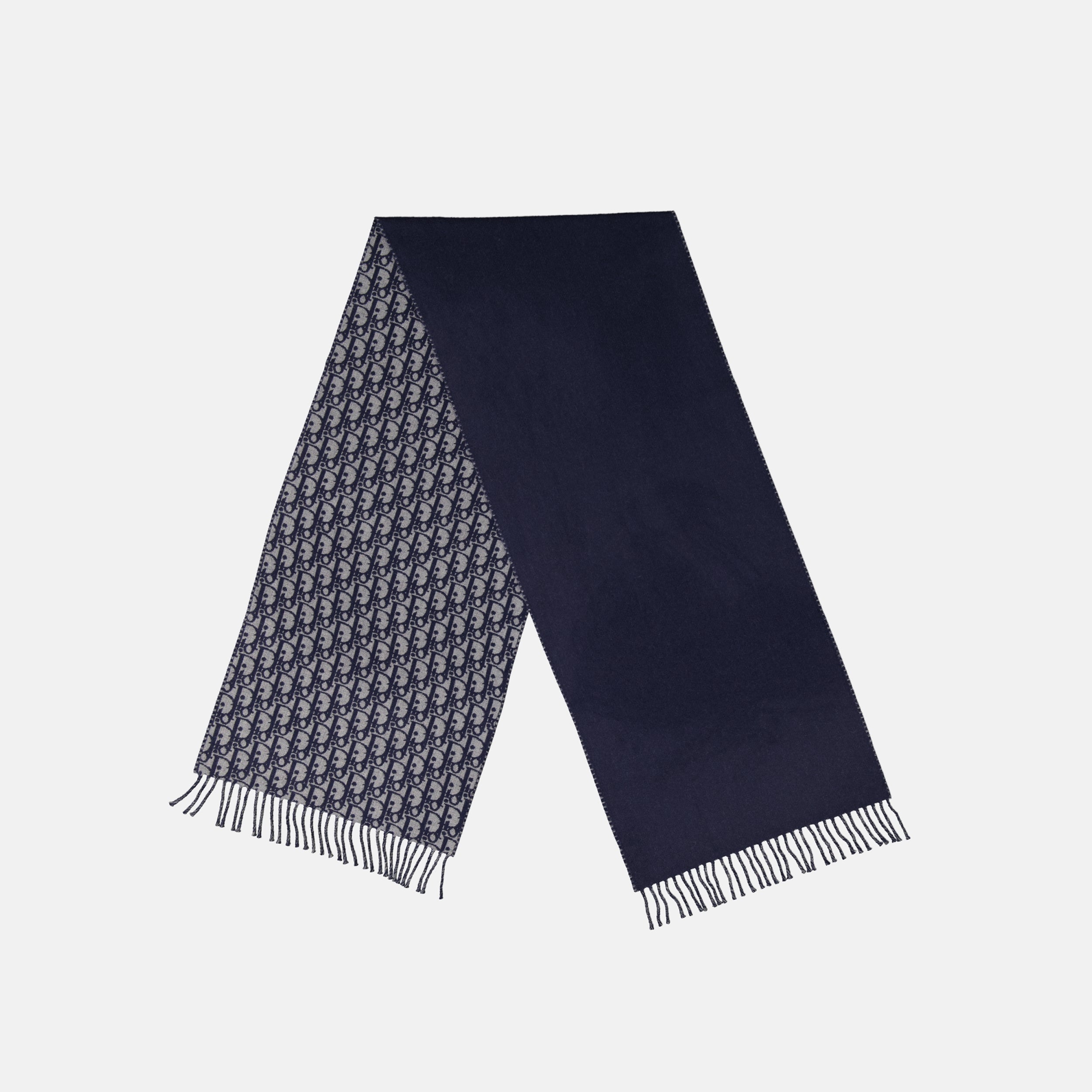 Dior scarf, blue monogram scarf, luxury accessories, wool and cashmere scarf, designer accessories