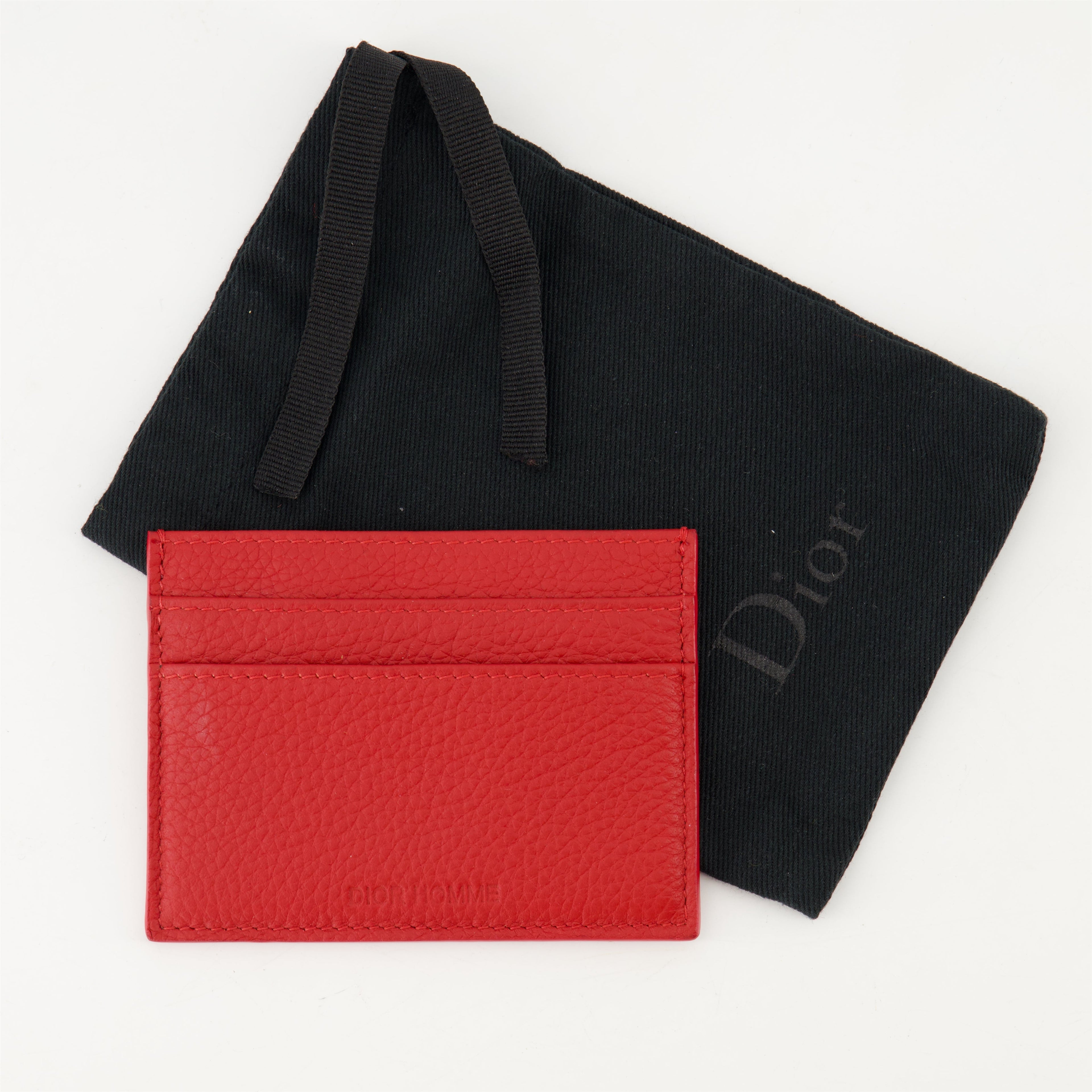 디올 남성용 그레인 가죽 카드 홀더의 이미지 - 2014년 봄-여름 시즌 - 세부 보기 1