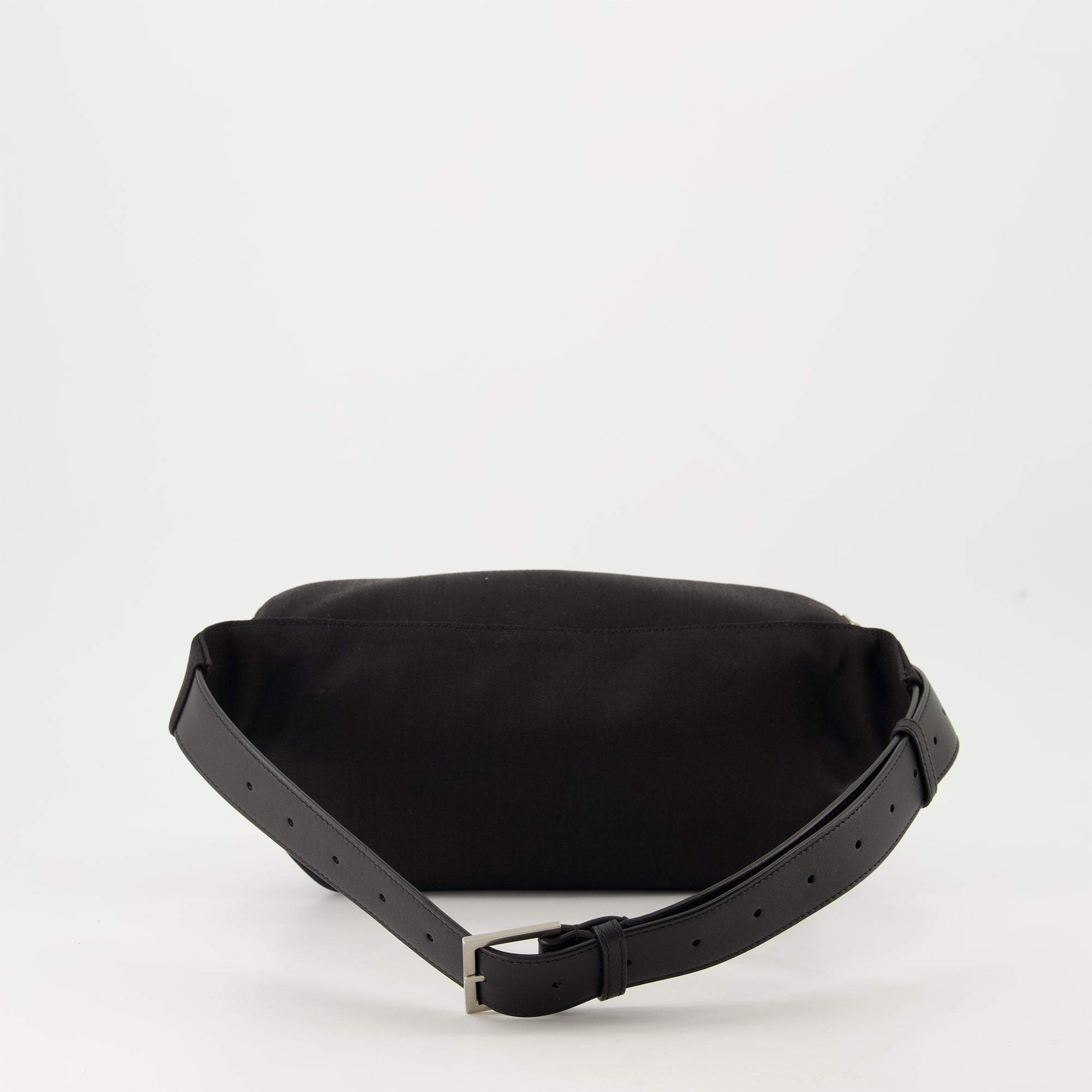 Saint Laurent waist bag, black nylon bag, adjustable strap bag, luxury accessories, Cassandre collection