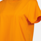 Image of Orange Cotton T-Shirt with Ruffled Back by Mm6 for Women - Season Spring-Summer 2025 - Detail View 1