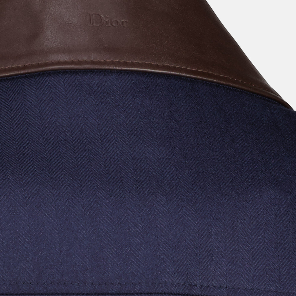 Navy Blau Leder Kragen Blouson