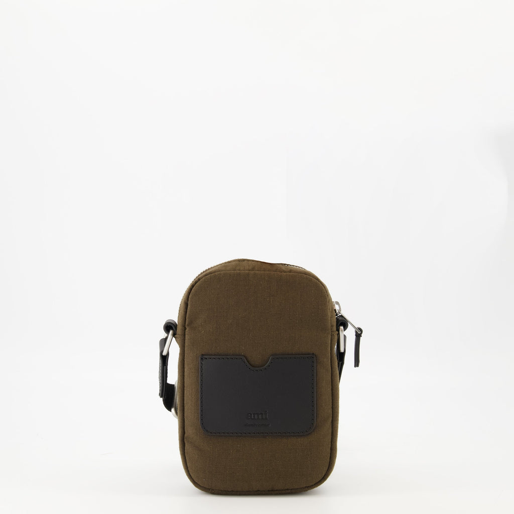 crossbody bag, Ami Paris, brown bag, waterproof polyester, adjustable strap