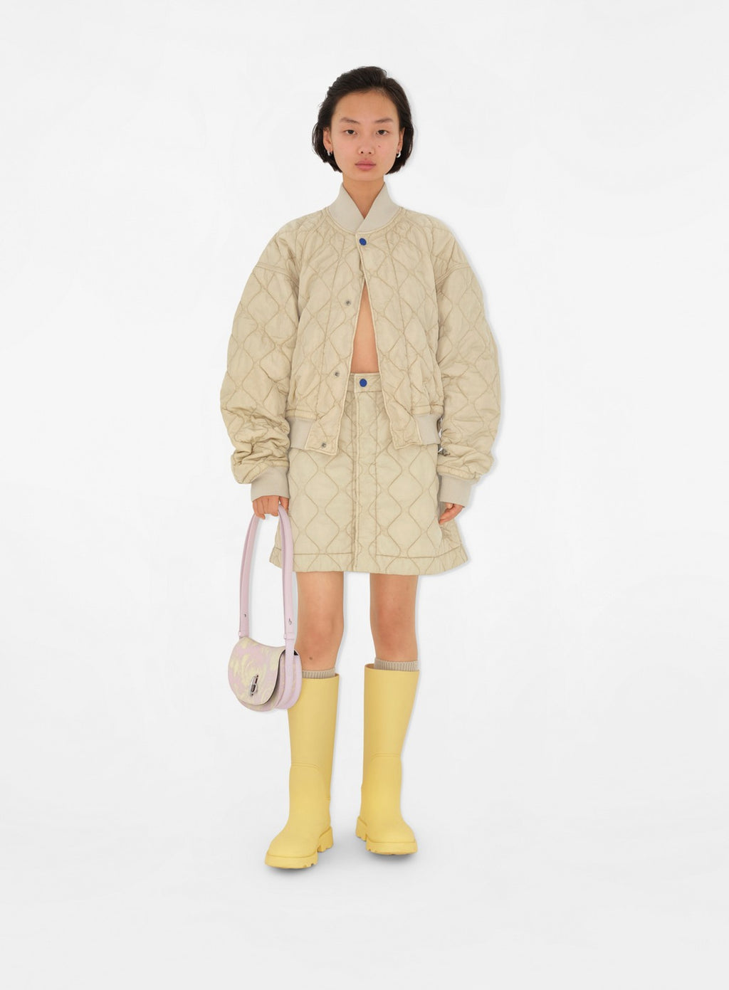 Burberry, quilted mini skirt, luxury skirt, designer skirt, high-end fashion