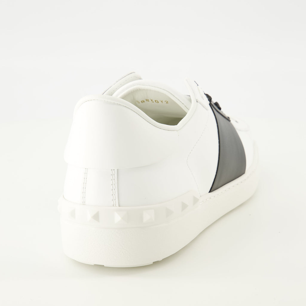 Valentino sneakers, black band sneakers, calf leather shoes, fashion sneakers, men's footwear