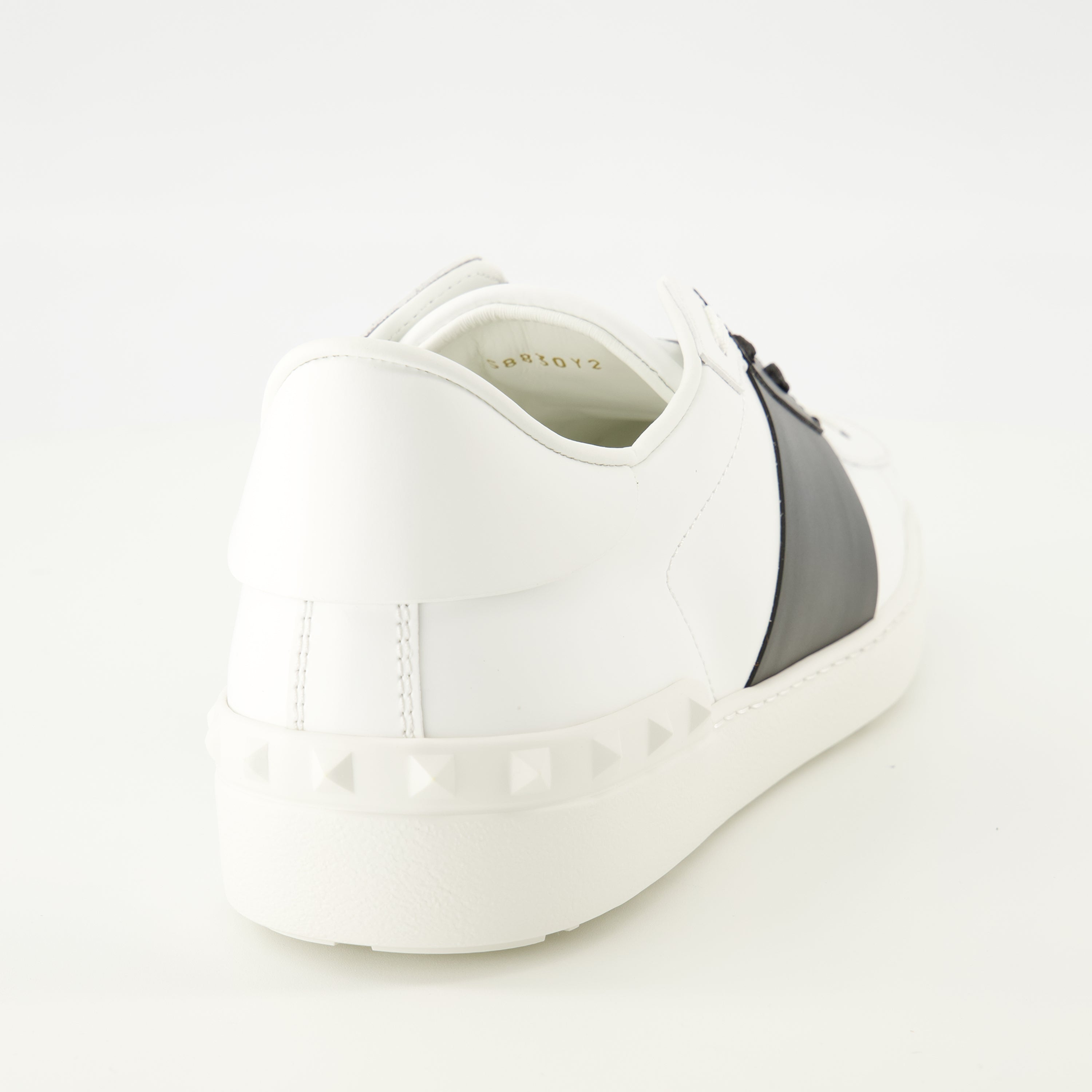 Valentino sneakers, black band sneakers, calf leather shoes, fashion sneakers, men's footwear
