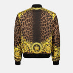 Reversible bomber jacket, leopard print jacket, men's casual outerwear, double-zip jacket, versatile men's fashion