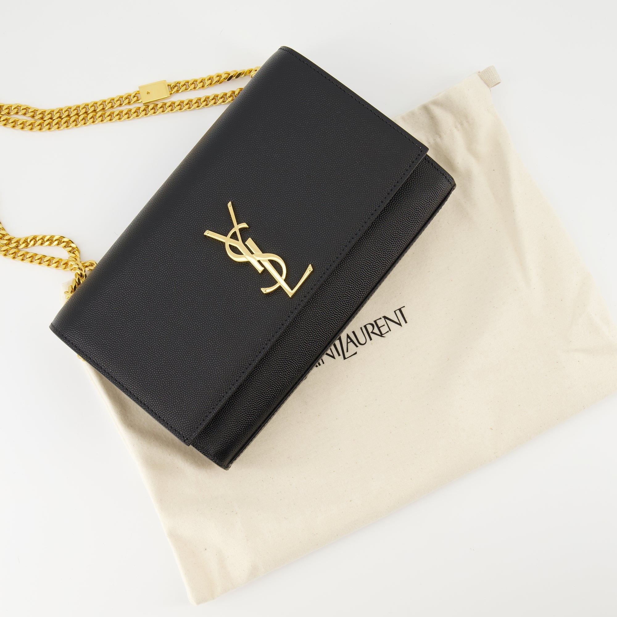 Saint Laurent, Le Sac Kate Medium, black leather bag, designer accessories, Spring-Summer 2025 collection